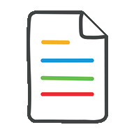 Logo which represents the lines of a document using the iThink 365 colours.